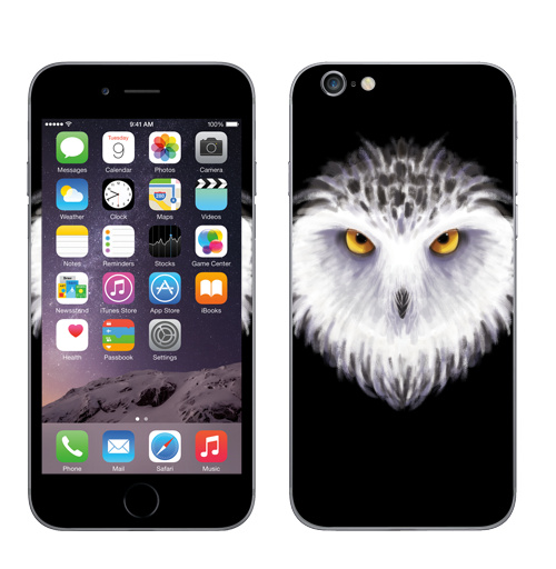Наклейка на Телефон Apple iPhone 7 Зимняя сова,  купить в Москве – интернет-магазин Allskins, птицы, сова