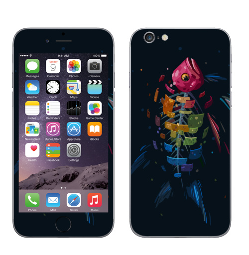 Наклейка на Телефон Apple iPhone 7 Мистическая Рыба,  купить в Москве – интернет-магазин Allskins, подводный, рыба, сюрреализм, морская, радуга, чешуя