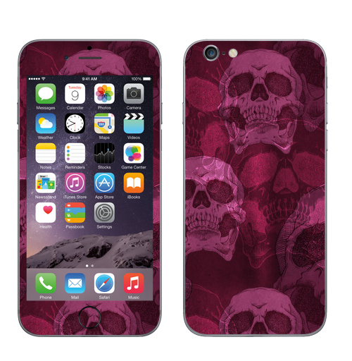 Наклейка на Телефон Apple iPhone 7 Голодные головы. Розовый,  купить в Москве – интернет-магазин Allskins, череп, монстры, анатомия, скелет, челюсть, хэллоуин, rock, хоррор