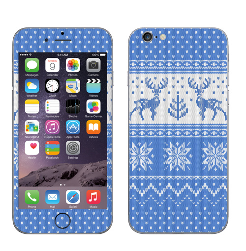 Наклейка на Телефон Apple iPhone 7 Зимний свитер с оленями,  купить в Москве – интернет-магазин Allskins, свитер, олень, зима, узор, новый год, свитер_с_оленями