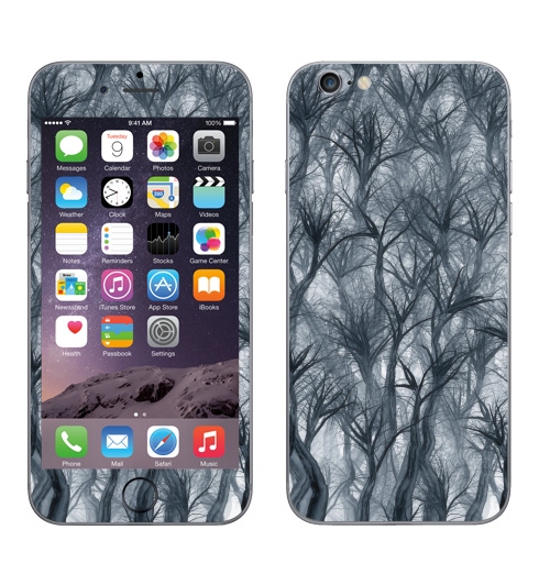 Наклейка на Телефон Apple iPhone 7 Туманный лес,  купить в Москве – интернет-магазин Allskins, туман, ветви, ветка, болото, деревья, лес