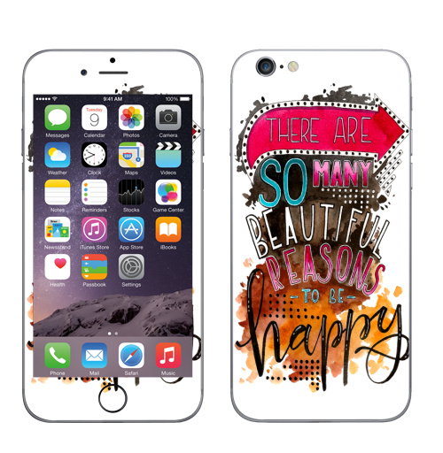 Наклейка на Телефон Apple iPhone 7 Вдохновляющая фраза,  купить в Москве – интернет-магазин Allskins, акварель, типографика, надписи, счастье, фразы, надписи на английском, мотивация