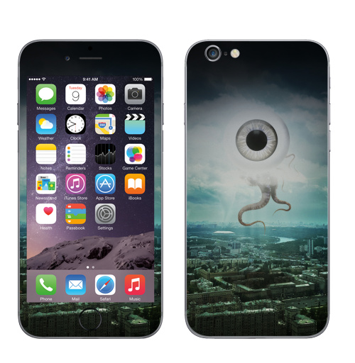 Наклейка на Телефон Apple iPhone 7 Глаз бури,  купить в Москве – интернет-магазин Allskins, город, Москва, стихия, осьминог, глаз, ураган, буря