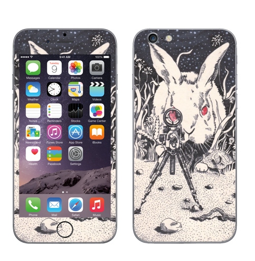 Наклейка на Телефон Apple iPhone 7 Злая Зая,  купить в Москве – интернет-магазин Allskins, кролики, зайяц, злой_пушистик, пушистый, хэллоуин