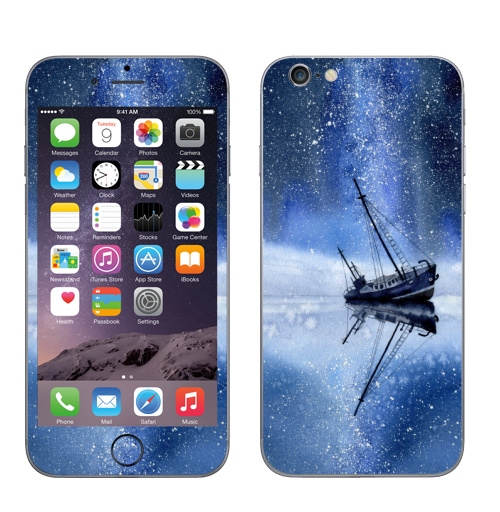 Наклейка на Телефон Apple iPhone 7 Кораблик в звездной пыли,  купить в Москве – интернет-магазин Allskins, корабль, звезда