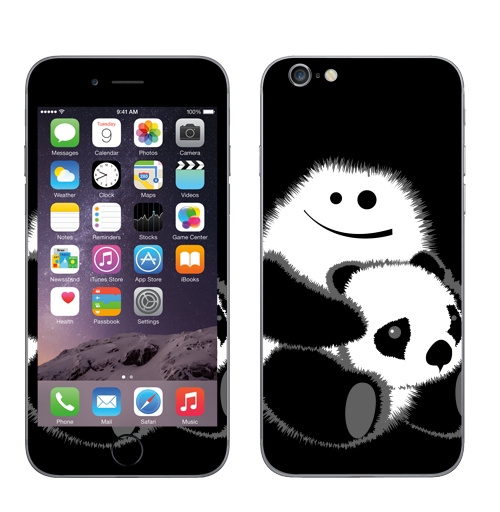 Наклейка на Телефон Apple iPhone 7 Привет!,  купить в Москве – интернет-магазин Allskins, панда, безбашенная, белый, черный, 300 Лучших работ