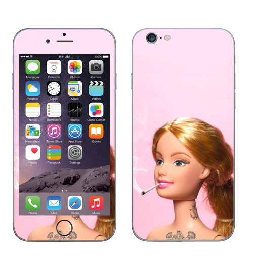 Наклейка на Телефон Apple iPhone 7 Барби повзрослела,  купить в Москве – интернет-магазин Allskins, прикол, барби, кукла, девушка, розовый, татуировки
