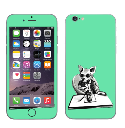 Наклейка на Телефон Apple iPhone 7 Маленький босс,  купить в Москве – интернет-магазин Allskins, cool, dog, персонажи, черно-белое, собаки, шеф, директор