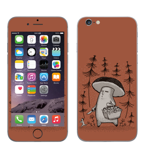 Наклейка на Телефон Apple iPhone 7 Грибы пошли,  купить в Москве – интернет-магазин Allskins, прикол, грибы, 300 Лучших работ
