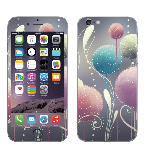 Наклейка на Телефон Apple iPhone 7 Пушистые,  купить в Москве – интернет-магазин Allskins, абстракция, мягкий, иллюстация, элементы, яркий, мило, нежно, цветы, растение, природа