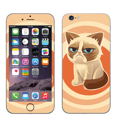 Наклейка на Телефон Apple iPhone 7 Сурове, грустне, котячне,  купить в Москве – интернет-магазин Allskins, милые животные, 300 Лучших работ, любовь, кошка, персонажи, женские