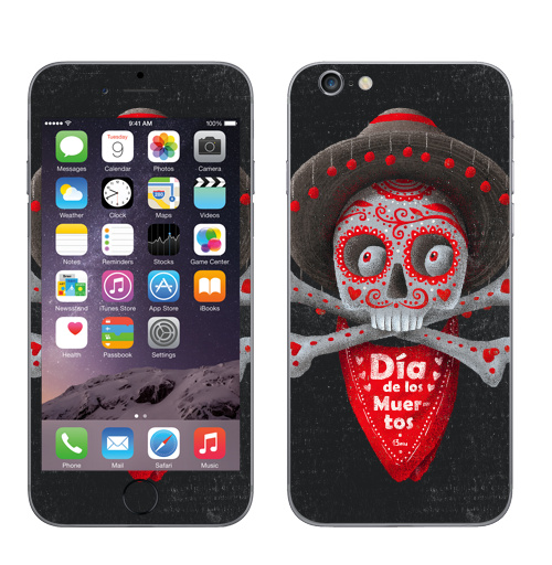 Наклейка на Телефон Apple iPhone 7 Dia de los Muertos,  купить в Москве – интернет-магазин Allskins, пикник, Мексика, череп, мертвый