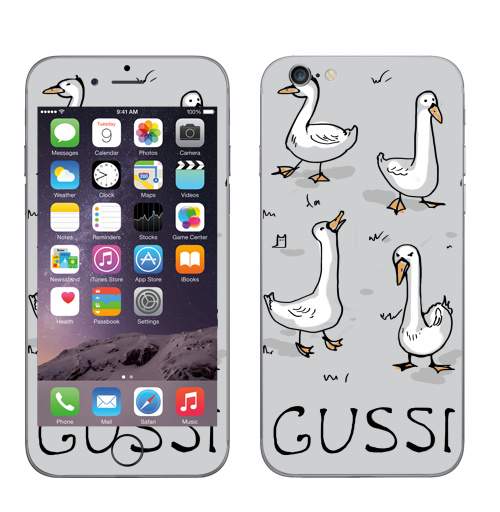 Наклейка на Телефон Apple iPhone 7 GUSSI,  купить в Москве – интернет-магазин Allskins, ГУСЬ, птицы
