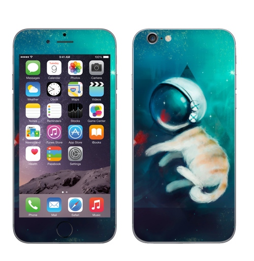 Наклейка на Телефон Apple iPhone 8 Космокотик,  купить в Москве – интернет-магазин Allskins, космокот, звезда, кошка, космос