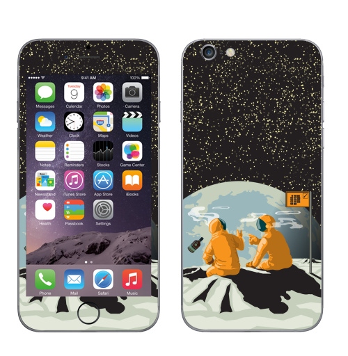 Наклейка на Телефон Apple iPhone 8 Домой...,  купить в Москве – интернет-магазин Allskins, черный, луна, земля, алкоголь, космос, автомобиль, желтый