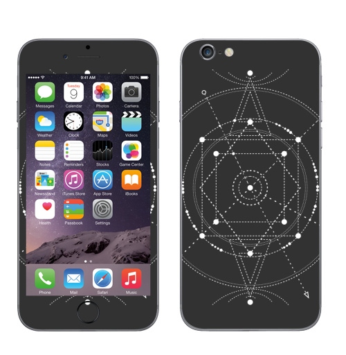 Наклейка на Телефон Apple iPhone 8 Тайный код мироздания,  купить в Москве – интернет-магазин Allskins, черно-белое, духовность, секрет, дух, геометрия, сакральное, fashionillustration
