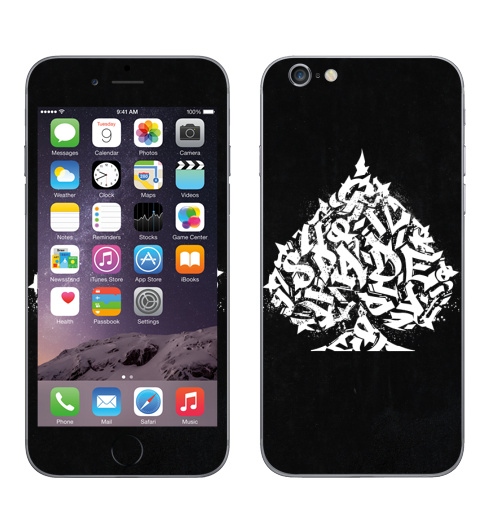 Наклейка на Телефон Apple iPhone 8 Spade,  купить в Москве – интернет-магазин Allskins, черно-белое, граффити, черное и белое