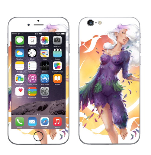 Наклейка на Телефон Apple iPhone 8 Разоблачение,  купить в Москве – интернет-магазин Allskins, вдохновение, нежно, миф, девушка, иллюстация, иллюстраторы, перья, облако, женьщина