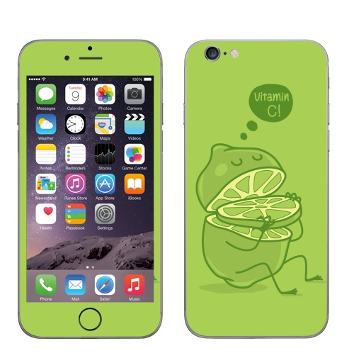 Наклейка на Телефон Apple iPhone 8 Vitamin c,  купить в Москве – интернет-магазин Allskins, лимон, детские, витамин, фрукты, еда