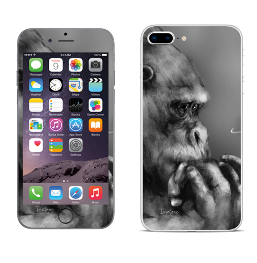 Наклейка на Телефон Apple iPhone 8 plus Горилла,  купить в Москве – интернет-магазин Allskins, обезьяна, животные, космос