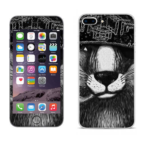 Наклейка на Телефон Apple iPhone 8 plus Лис бандит. это пахнет ёлкой,  купить в Москве – интернет-магазин Allskins, крутые животные, животные, зима, любовь, кровь, хитрый, bandit, лиса, милые животные