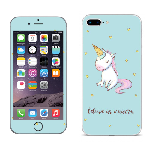Наклейка на Телефон Apple iPhone 8 plus Превращение в единорога,  купить в Москве – интернет-магазин Allskins, милые животные, единорог, персонажи, улыбка, радость, прикол, мило, животные, фразы