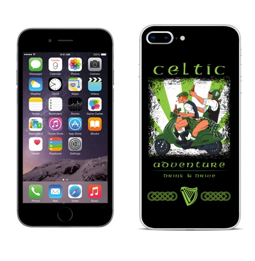 Наклейка на Телефон Apple iPhone 8 plus Кельтское приключение,  купить в Москве – интернет-магазин Allskins, Ирландия, кельт, килт, мотоцикл, приключения, алкоголь, персонажи, путешествия, отдых