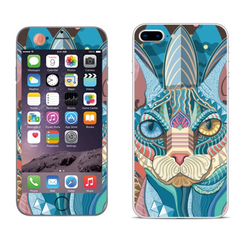 Наклейка на Телефон Apple iPhone 8 plus Немного Мехикано Космо котЭ,  купить в Москве – интернет-магазин Allskins, милые животные, космос, оригинально, животные, графика, кошка, Сфинкс