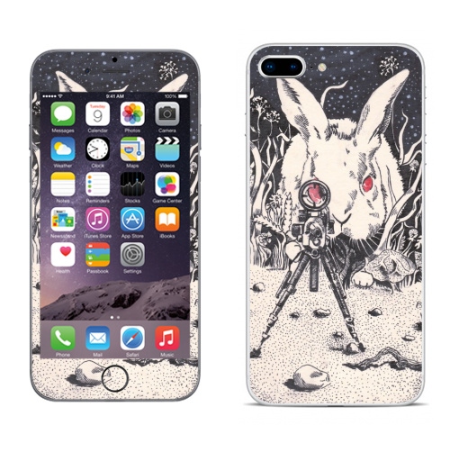Наклейка на Телефон Apple iPhone 8 plus Злая Зая,  купить в Москве – интернет-магазин Allskins, кролики, зайяц, злой_пушистик, пушистый, хэллоуин