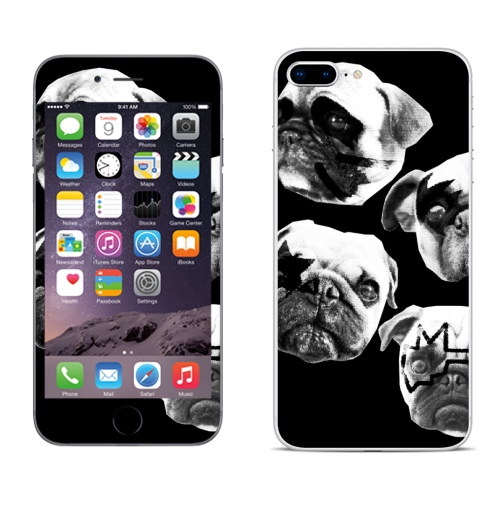 Наклейка на Телефон Apple iPhone 8 plus Мопсс,  купить в Москве – интернет-магазин Allskins, крутые животные, животные, Мопс, собаки, группа, музыка, милые животные, рокнролл