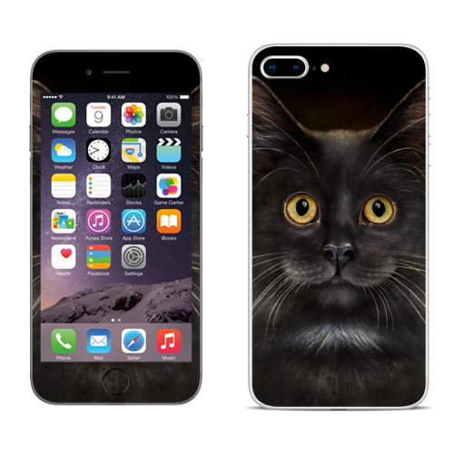 Наклейка на Телефон Apple iPhone 8 plus Желтоглазый кот,  купить в Москве – интернет-магазин Allskins, милые животные, животные, усы, кошка, глаз