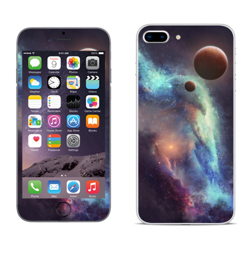 Наклейка на Телефон Apple iPhone 8 plus Красные планеты,  купить в Москве – интернет-магазин Allskins, космос, земля, туманность, звезда, небо, галактика, фантастика, паттерн, искусство, концепт