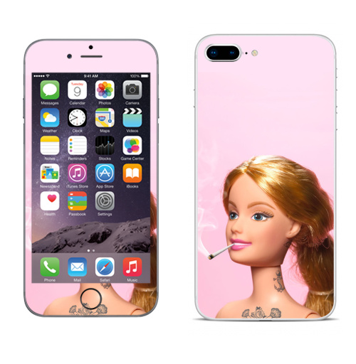 Наклейка на Телефон Apple iPhone 8 plus Барби повзрослела,  купить в Москве – интернет-магазин Allskins, прикол, барби, кукла, девушка, розовый, татуировки