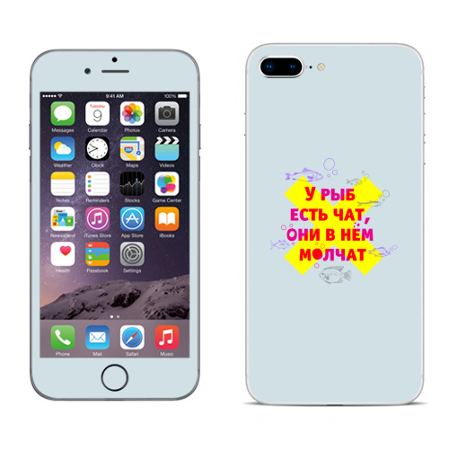 Наклейка на Телефон Apple iPhone 8 plus Молчание рыб,  купить в Москве – интернет-магазин Allskins, рыба, молчание, чат, надписи, дизайн конкурс