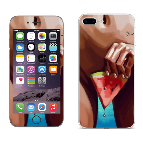 Наклейка на Телефон Apple iPhone 8 plus Сочное лето,  купить в Москве – интернет-магазин Allskins, секс, лето, морская, арбуз, сочно, яркий