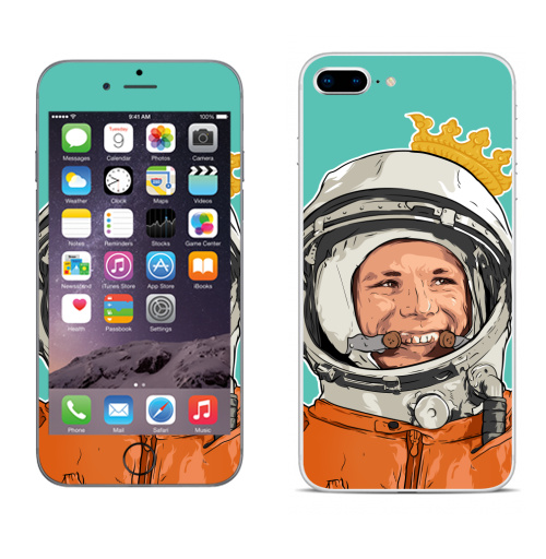 Наклейка на Телефон Apple iPhone 8 plus Гагарин,  купить в Москве – интернет-магазин Allskins, космос, космонавтика