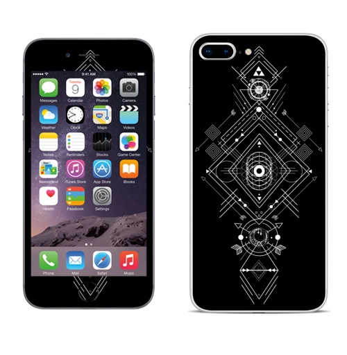 Наклейка на Телефон Apple iPhone 8 plus Мистическая геометрия,  купить в Москве – интернет-магазин Allskins, монохром, мистический, геометрический, геометрия, фигуры