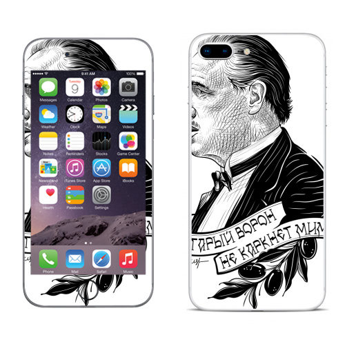 Наклейка на Телефон Apple iPhone 8 plus Старый ворон не каркнет мимо,  купить в Москве – интернет-магазин Allskins, мотивация, мафия
