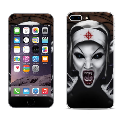 Наклейка на Телефон Apple iPhone 8 plus Пора обняться,  купить в Москве – интернет-магазин Allskins, мистика, для влюбленных, вампиры, дьявол, хоррор, хэллоуин, магия, укус, вурдалак, девушка