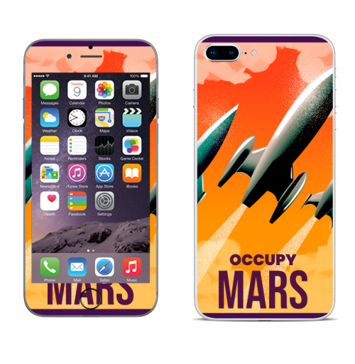 Наклейка на Телефон Apple iPhone 8 plus Оккупируй марс,  купить в Москве – интернет-магазин Allskins, мотивация, Марс, космос, земля, путешествия, захват