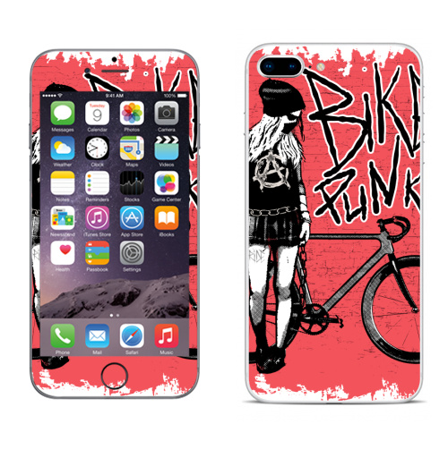 Наклейка на Телефон Apple iPhone 8 plus Панк Райдер,  купить в Москве – интернет-магазин Allskins, байк, панк, велосипед, спорт, рок, мотоцикл, мтб, ride, музыка