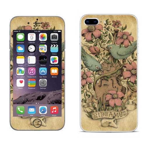 Наклейка на Телефон Apple iPhone 8 plus Rideamus,  купить в Москве – интернет-магазин Allskins, милые животные, 300 Лучших работ, цветы, птицы, текстура, контрабас, женские