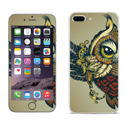 Наклейка на Телефон Apple iPhone 8 plus Совуха,  купить в Москве – интернет-магазин Allskins, милые животные, 300 Лучших работ, сова, птицы, королева, цвет