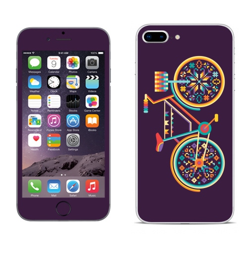Наклейка на Телефон Apple iPhone 8 plus Hippie Bike,  купить в Москве – интернет-магазин Allskins, велосипед, хиппи, женские