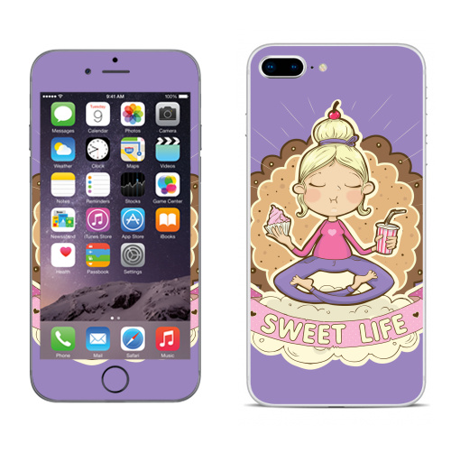 Наклейка на Телефон Apple iPhone 8 plus Sweet ,  купить в Москве – интернет-магазин Allskins, розовый, сладости, детские