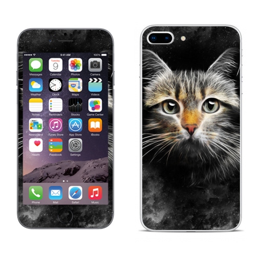 Наклейка на Телефон Apple iPhone 8 plus Кот,  купить в Москве – интернет-магазин Allskins, кошка, глаз, звезда, космос