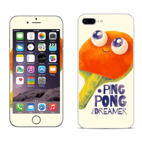 Наклейка на Телефон Apple iPhone 8 plus Пинг-понг дример,  купить в Москве – интернет-магазин Allskins, пинг-понг, гики, теннис, настольный теннис, мечта, футбол, ракетка