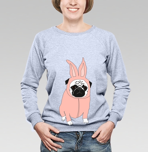 Фотография футболки Мопс в костюме кролика