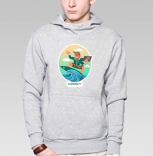 Фотография футболки Безопасный серфинг вместе с касперским - пиксельарт