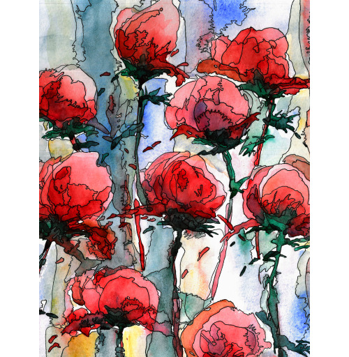 Наклейка на Планшет Apple 2019 – iPad 10,2&quot; Розы,  купить в Москве – интернет-магазин Allskins, графика, иллюстрации, композиция, цветы, фантазия, счастье